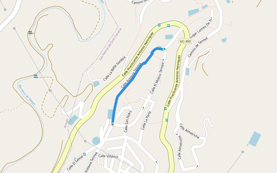 Calle Acequia Tenoya walking route map in Tenoya