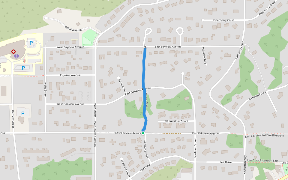 Calhoun Trail walking route map in Homer