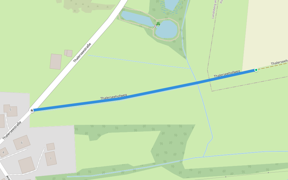 Thalerseehofweg walking route map in Landsberg am Lech