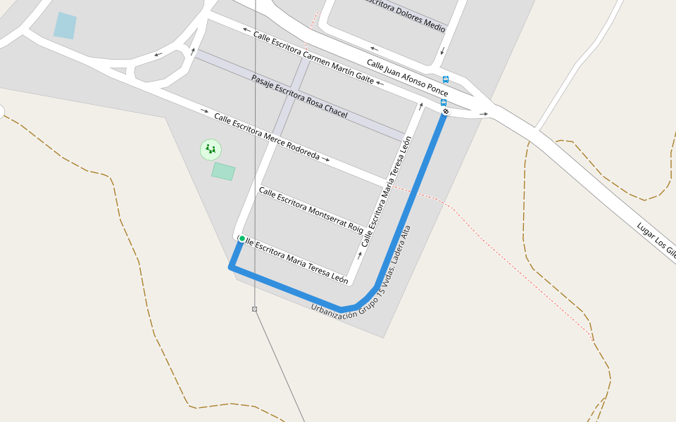 Urbanización Grupo 15 Vvdas. Ladera Alta walking route map in Ladera Alta