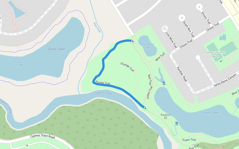 Purple Trail walking route map in Spring