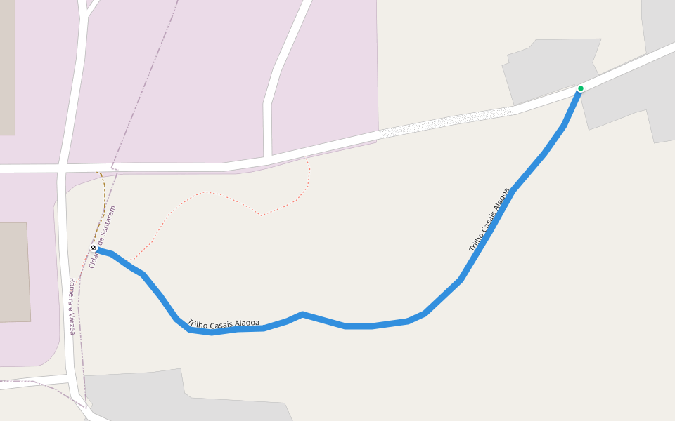 Trilho Casais Alagoa walking route map in Santarém