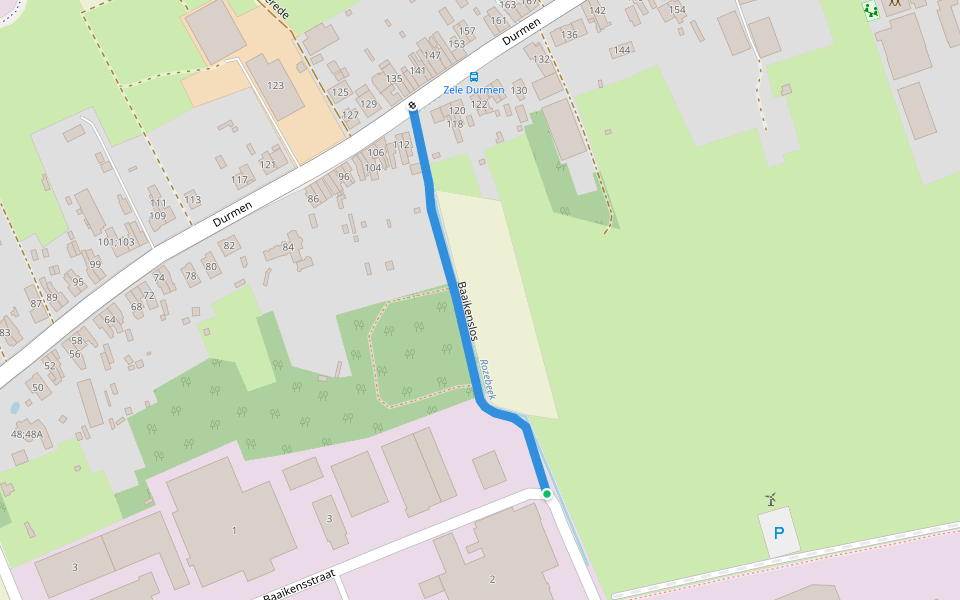 Baaikenslos walking route map in Zele