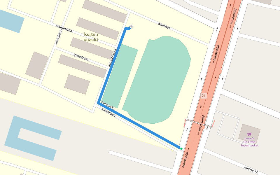 ถนนฅนเดิน walking route map in Tambon Ban Noen