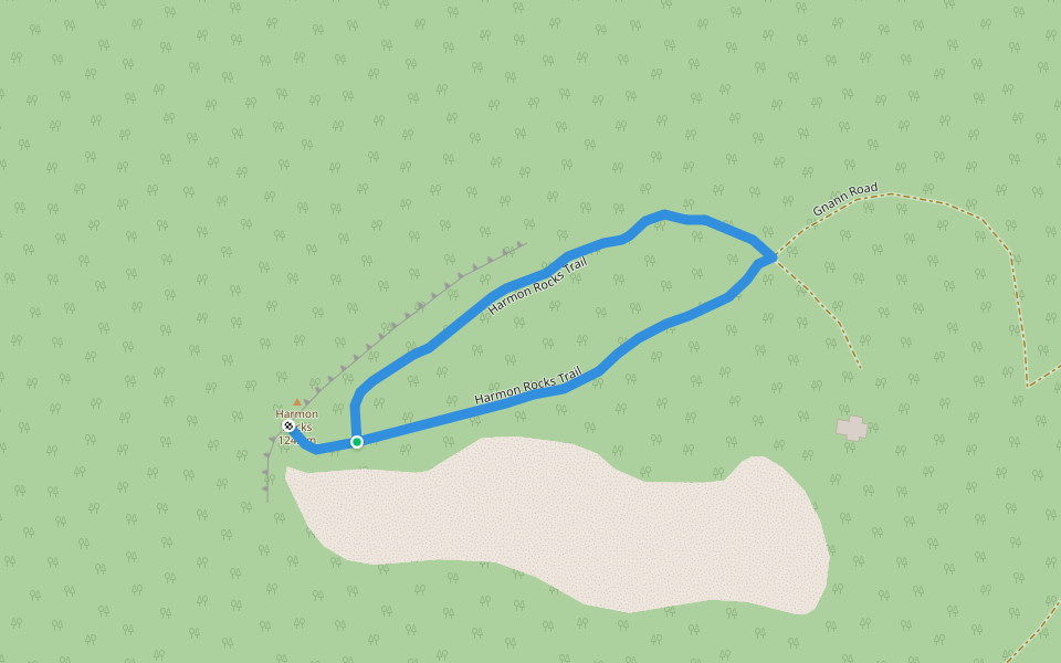 Harmon Rocks Trail walking route map in Franklin