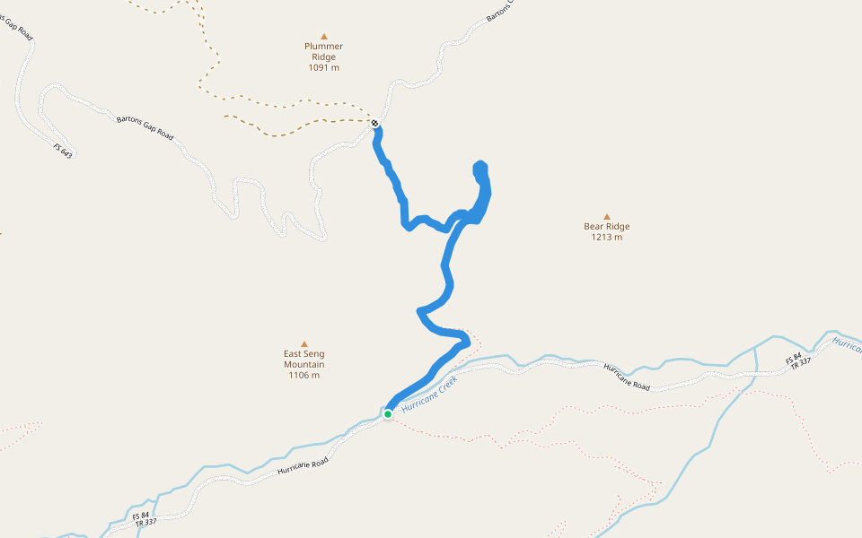 Barton Gap Moto Trail walking route map in Chilhowie