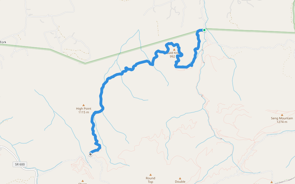Jerry's Creek Trail walking route map in Marion