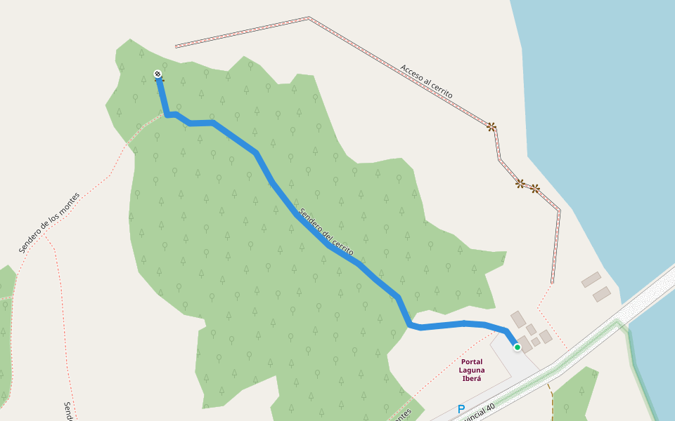 Sendero del cerrito walking route map in Maloyas