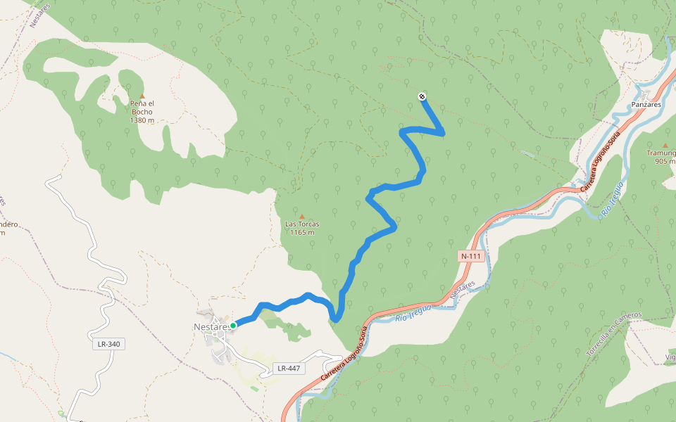 Senda Rioja Bike Race walking route map in Nestares
