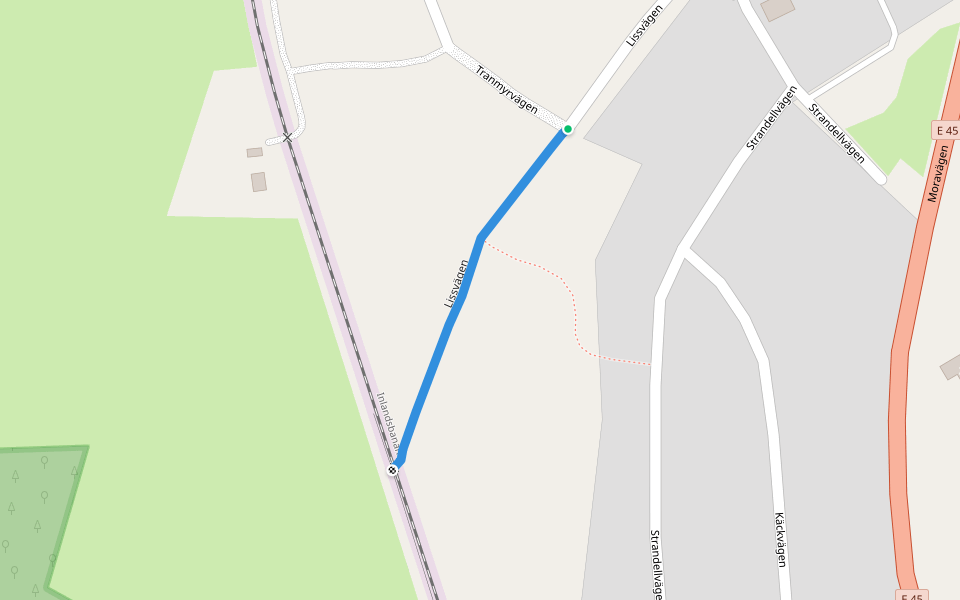 Lissvägen walking route map in Orsa