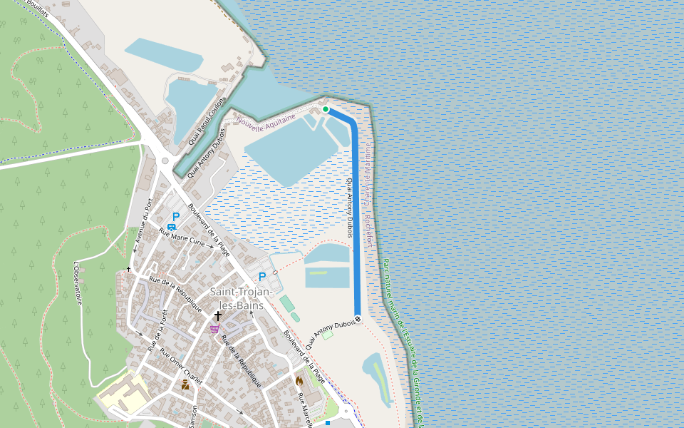 Quai Antony Dubois walking route map in Saint-Trojan-les-Bains