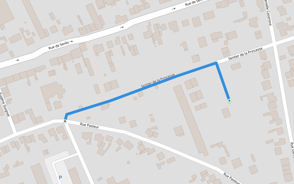 Sentier de la Princesse walking route map in Beaumont-sur-Oise