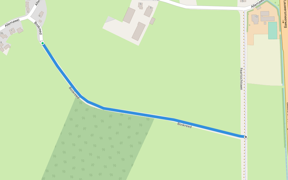Boskreed walking route map in Aldwâld