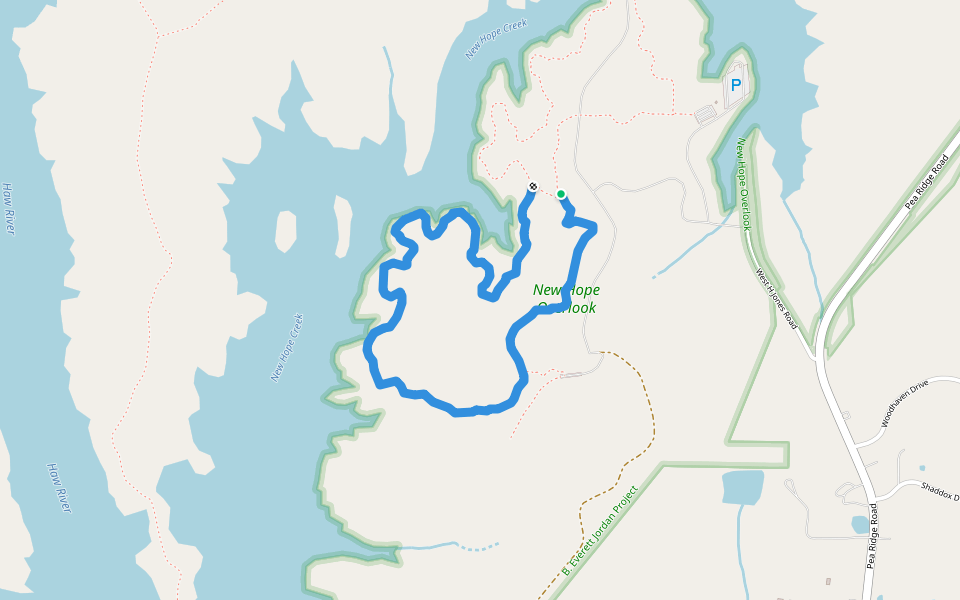 Red Route walking route map in New Hill