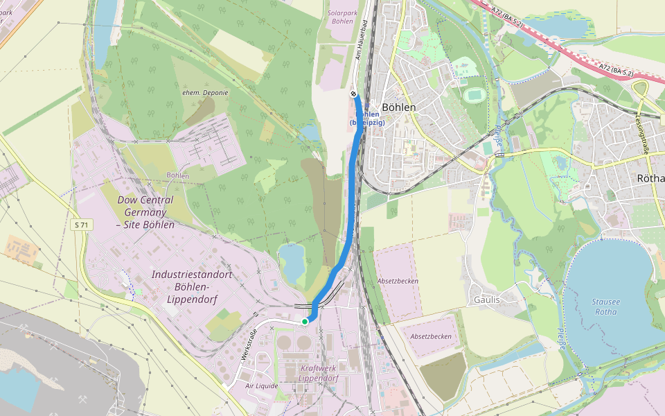 Werkradweg walking route map in Neukieritzsch