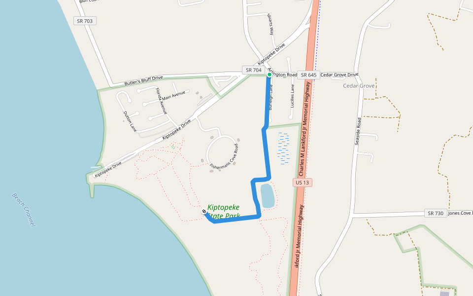 Raptor Trail walking route map in Townsend