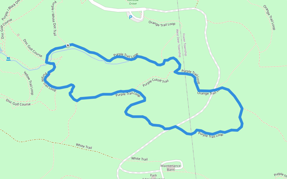 Purple Trail Loop walking route map in Tarentum