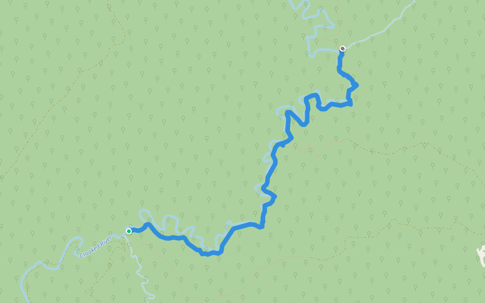 Crooked River Mining Track walking route map in Wongungarra