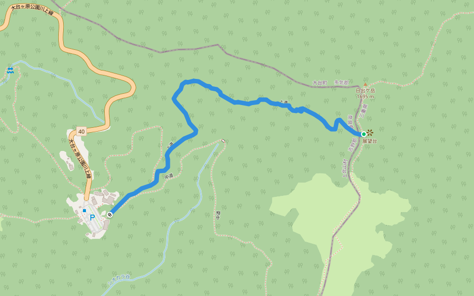 上道 walking route map in Odai