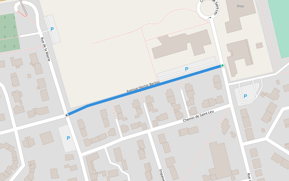 Avenue Hector Berlioz walking route map in Bruyères-sur-Oise