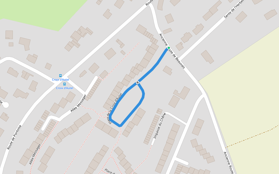 Place de la Croix d'Autel walking route map in Ennery