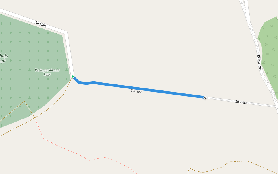 Silu iela walking route map in Daugavpils