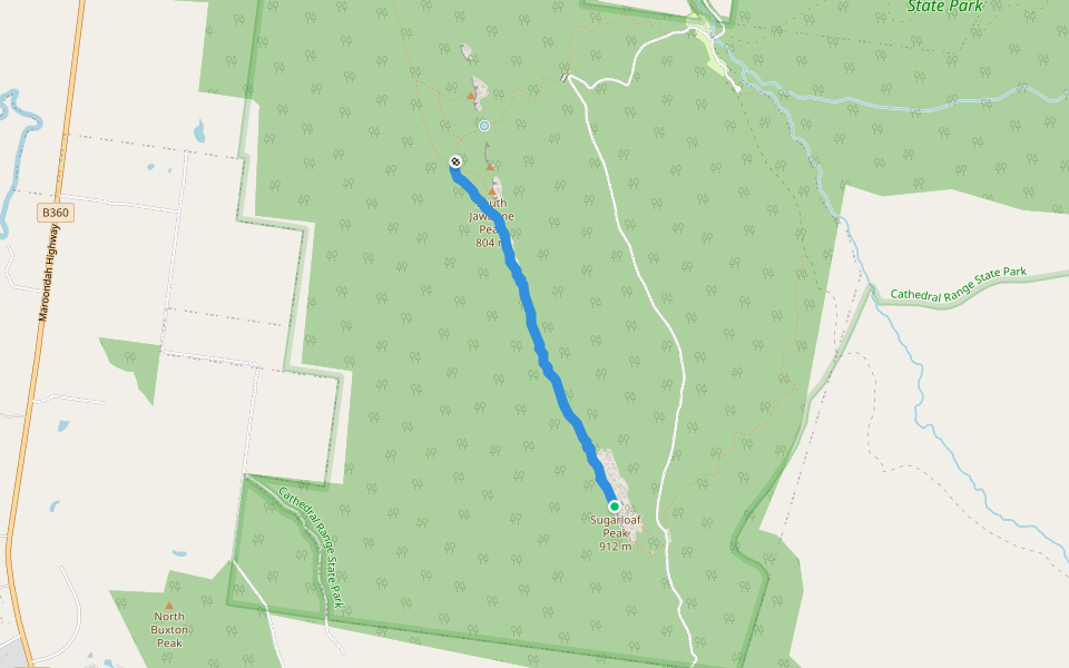 Razorback Track walking route map in Taggerty