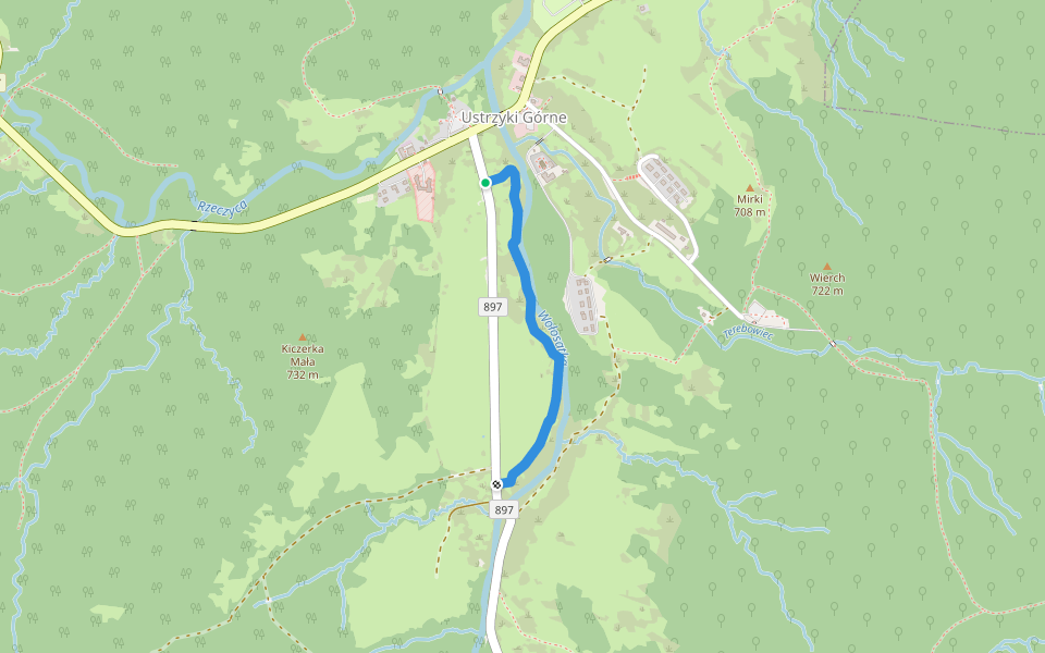 Ścieżka dydaktyczna "Salamandra" walking route map in Ustrzyki Górne