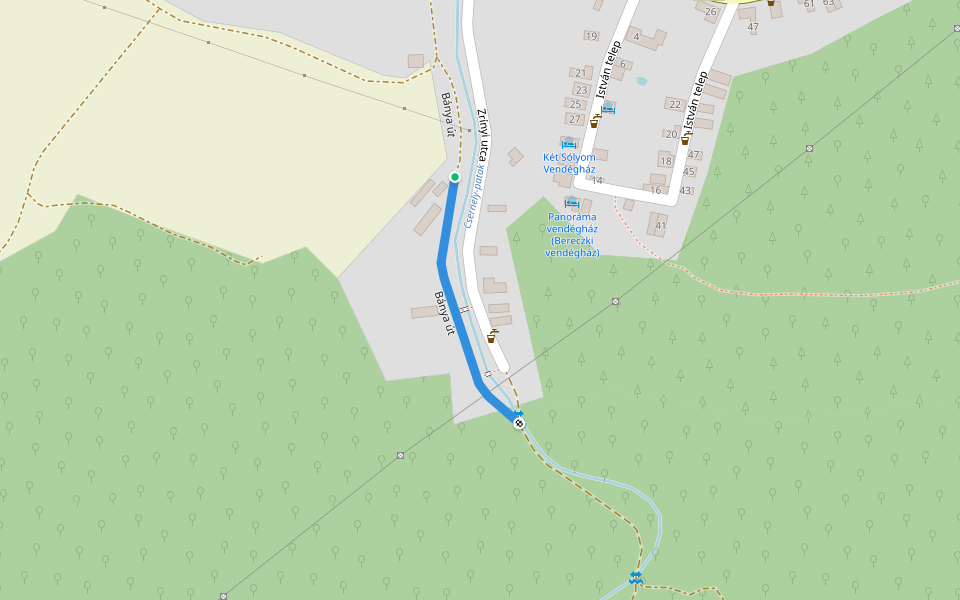 Bánya út walking route map in Uppony