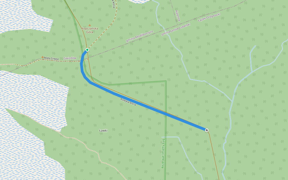 Kolejka leśna walking route map in Ciechocin