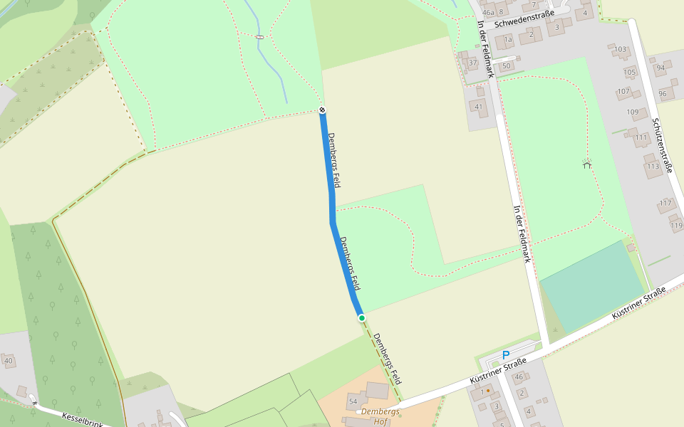 Dembergs Feld walking route map in Bad Oeynhausen