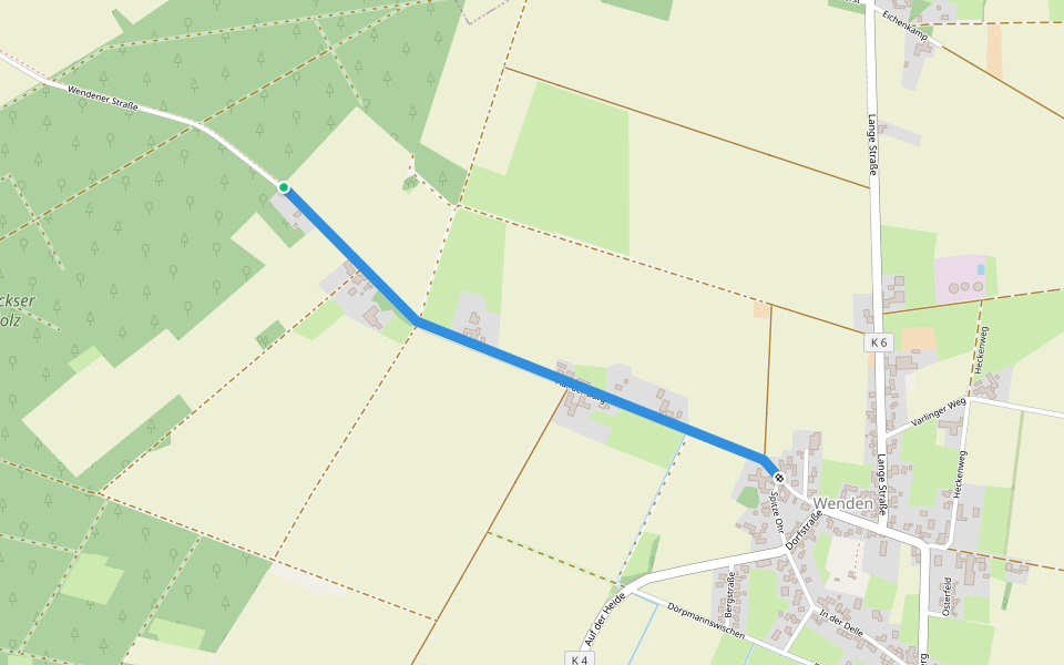 Auf der Burg walking route map in Stöckse