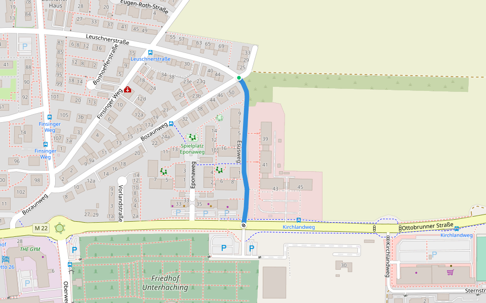 Esusweg walking route map in Unterhaching