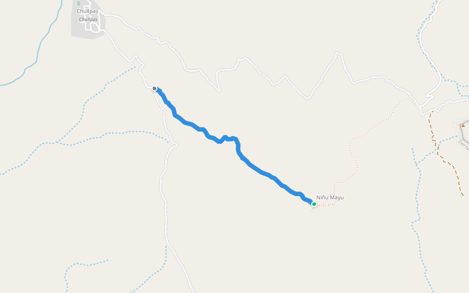 Senda Oeste a las Huellas de Dinosario Niñu Mayu walking route map in Sucre