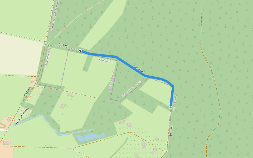 Im Hain walking route map in Kaufungen