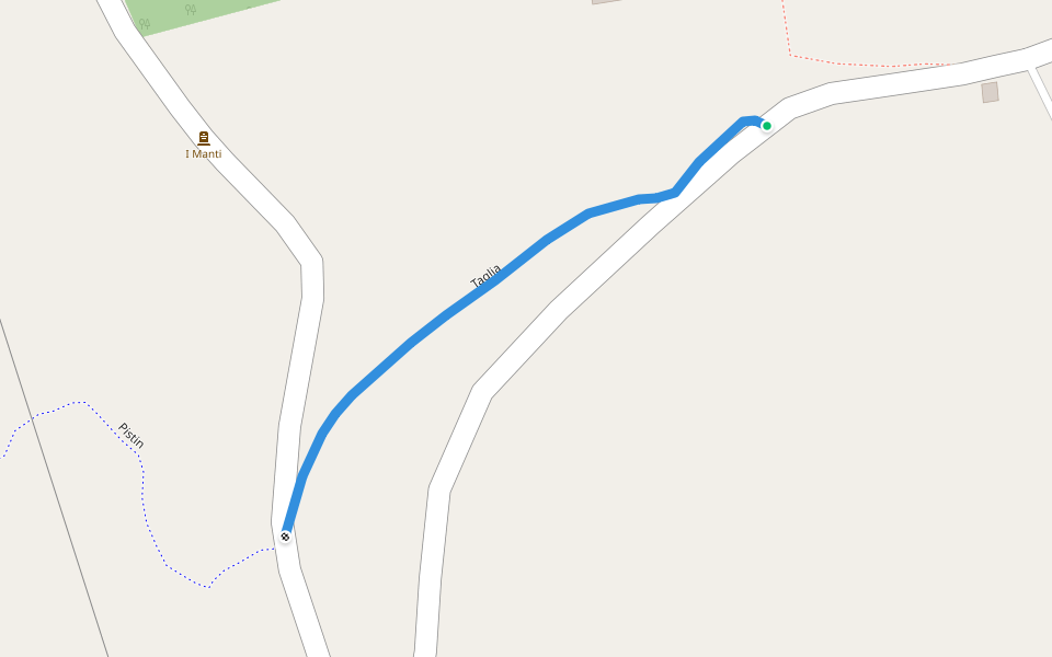 Taglia walking route map in Orsara