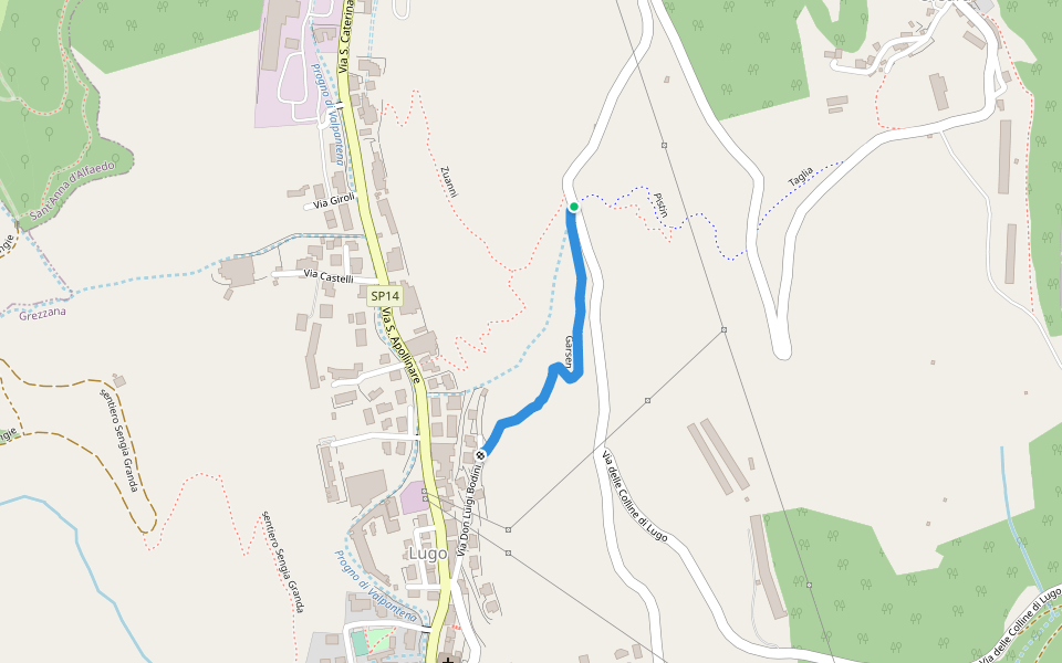 Garsen walking route map in Lugo