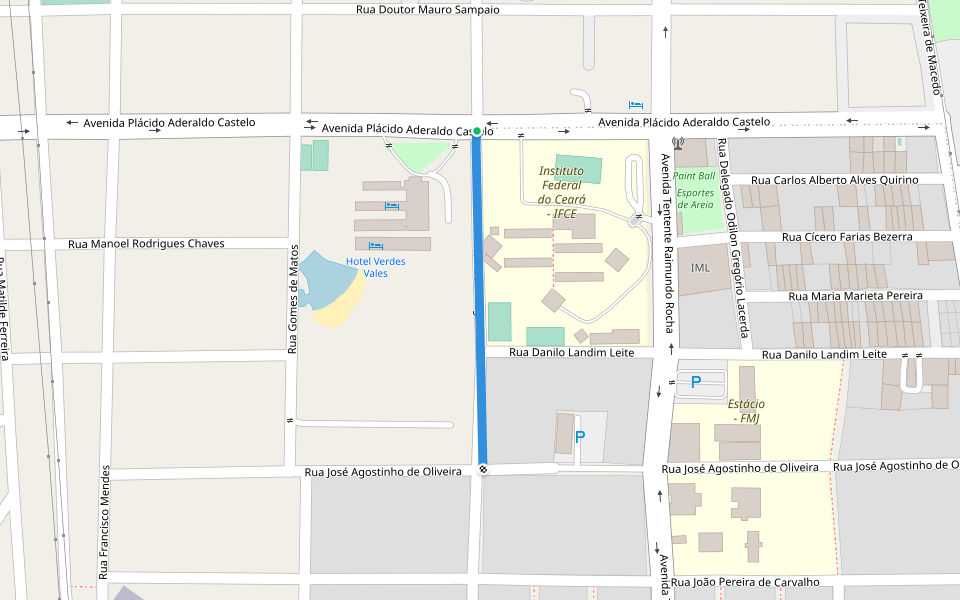 Rua Odílio Figueiredo walking route map in Juazeiro do Norte