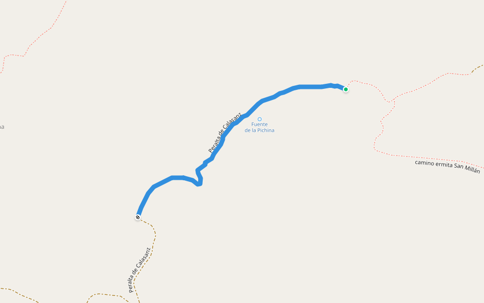 Peralta de Calasanz walking route map in Gabasa