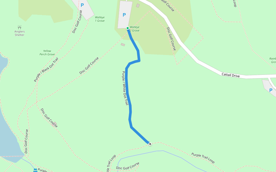 Purple / White Dot Trail walking route map in Tarentum