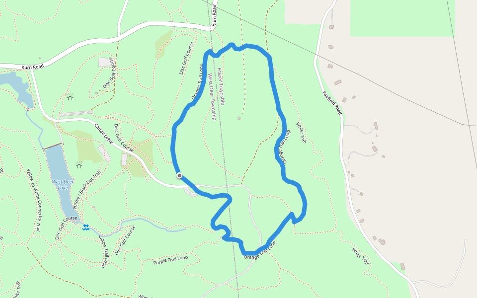 Orange Trail Loop walking route map in Tarentum