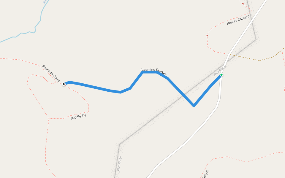 Steaming Donkey walking route map in Coquille