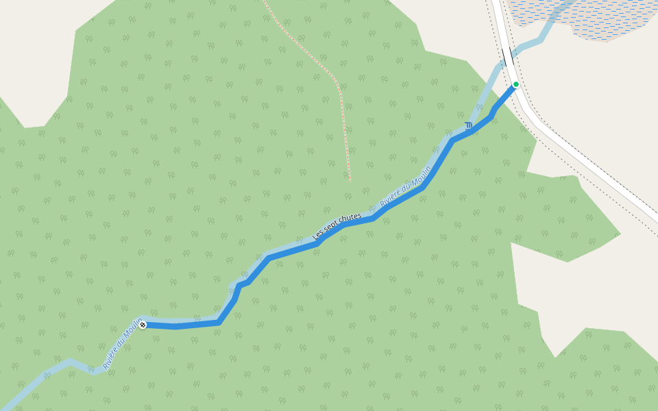 Les sept chutes walking route map in Baie-Saint-Paul