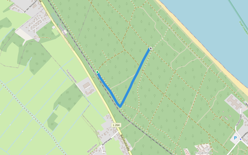 Pferdepfad walking route map in Trassenheide