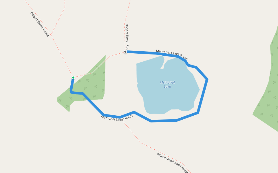 Memorial Lakes Route walking route map in Lac des Arcs