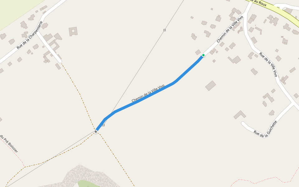 Chemin de la Ville Vivo walking route map in Plérin