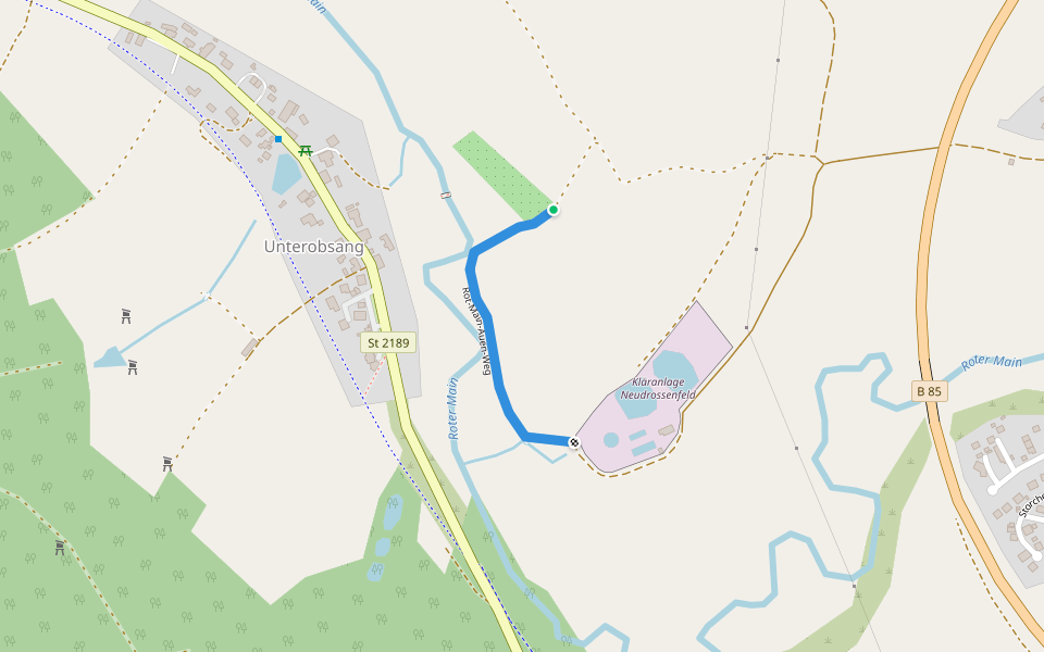 Rot-Main-Auen-Weg walking route map in Neudrossenfeld
