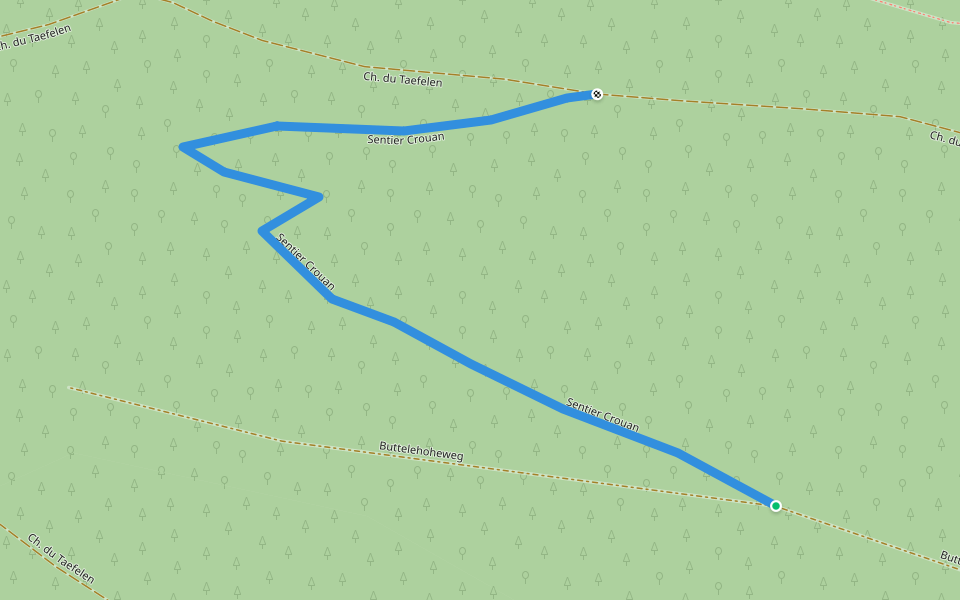 Sentier Crouan walking route map in Rouffach