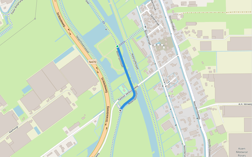 Waterspoorpad walking route map in Berkel en Rodenrijs