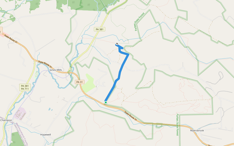 Jeff Barr Trail walking route map in Acme